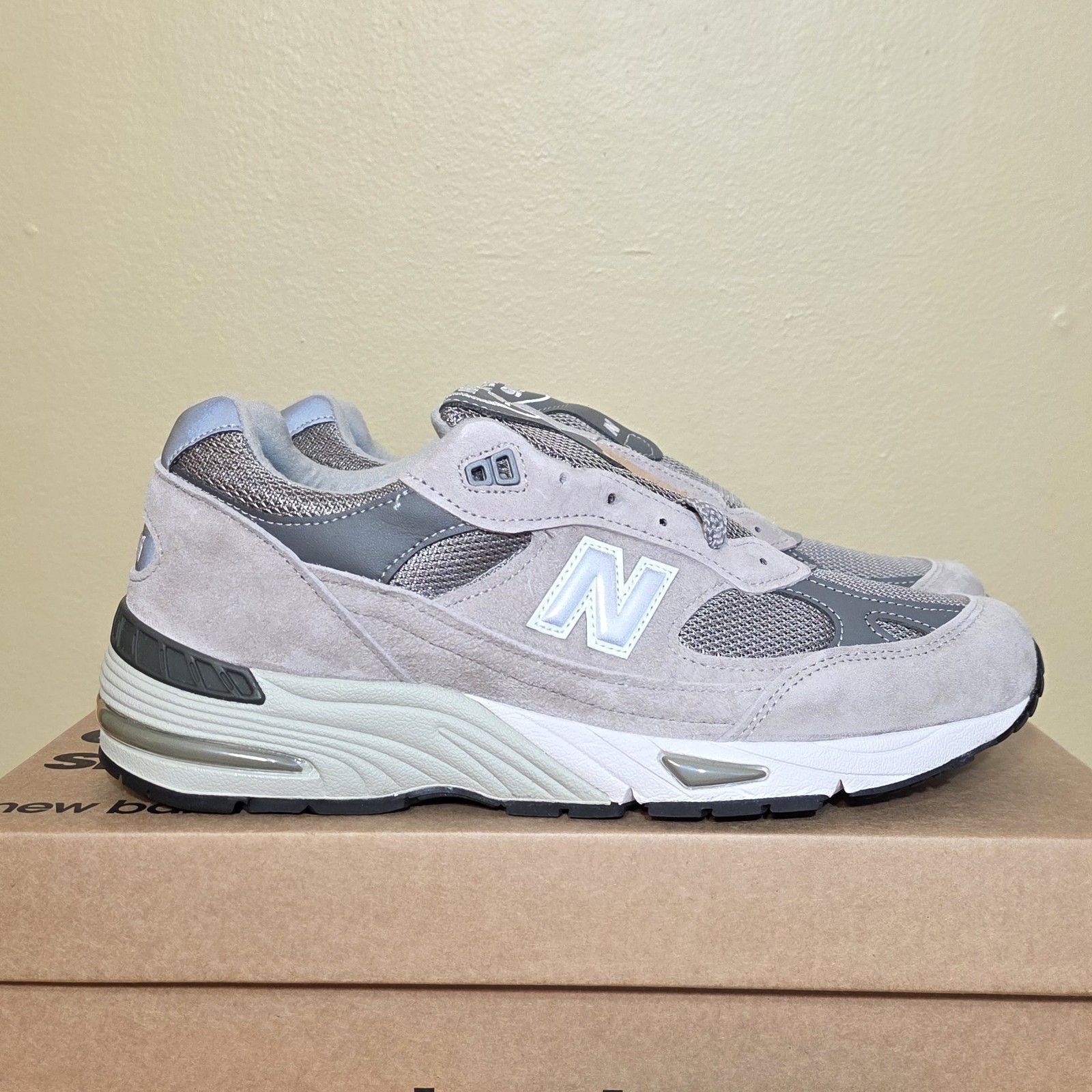 New Balance 991 Made In Uk Grey White M991gl Men's Size 9.5 Miuk